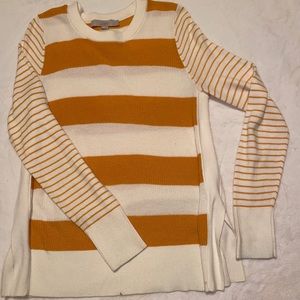 LOFT | mustard stripped sweater | S
